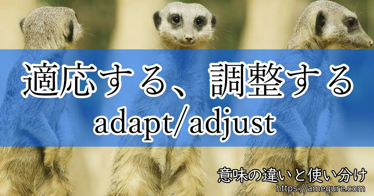 adapt adjust(適応する、調整する)