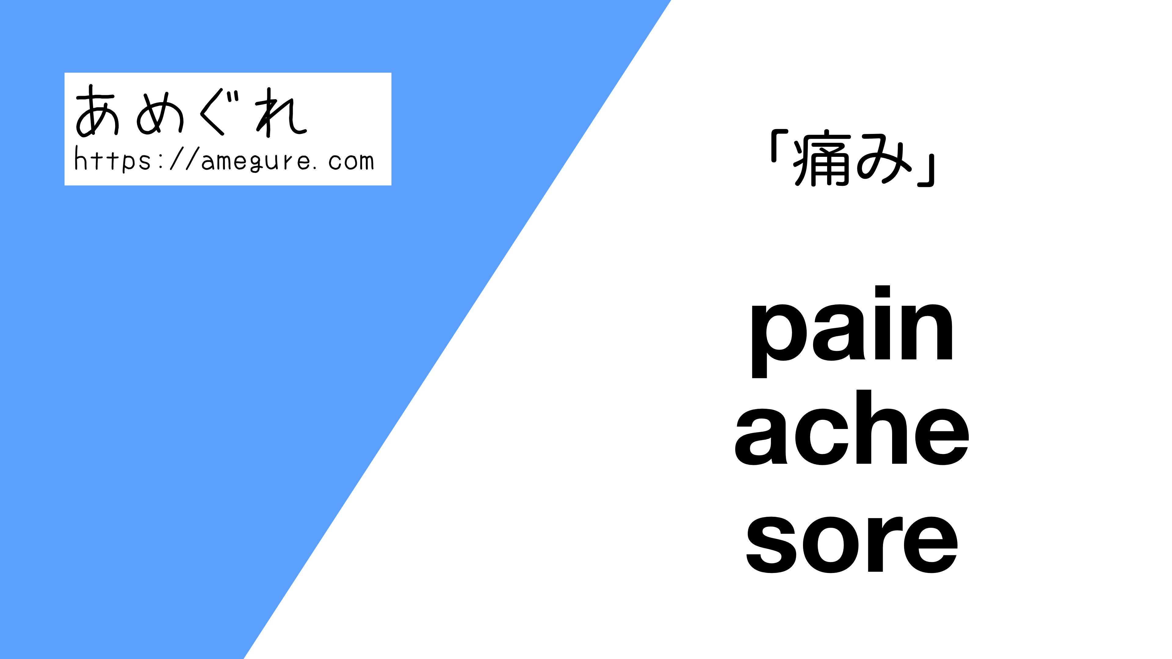 英語 Pain Ache Sore 痛み の意味の違いと使い分け